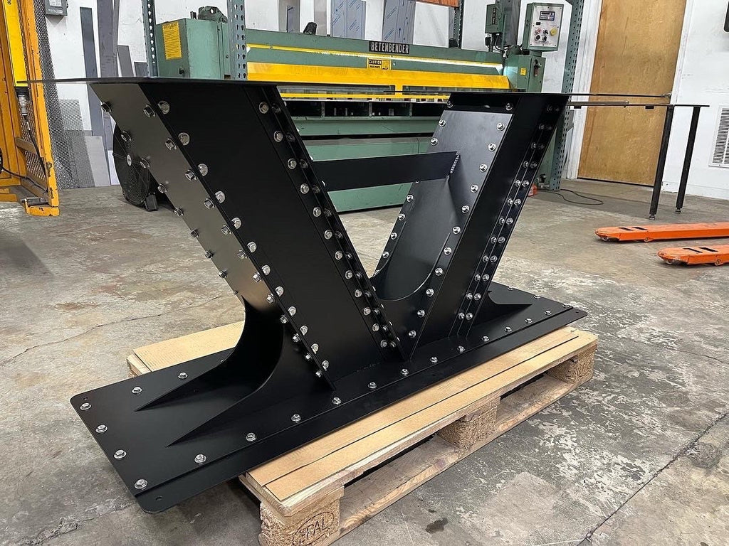 V Shape Industrial I-Beam Style Steel Table Base 58" Long x 30" Wide x 28" Tall *Made To Order*