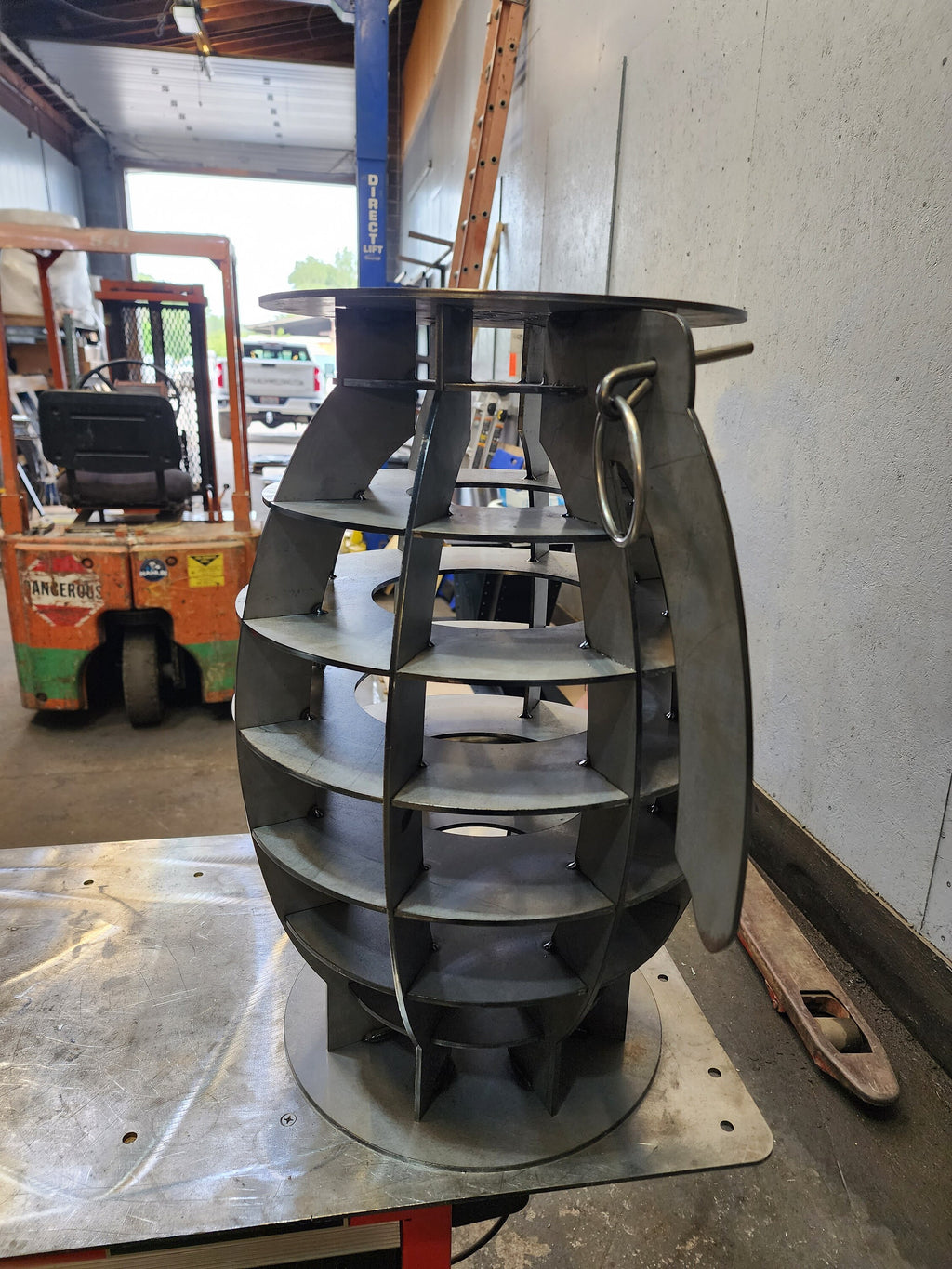 Customizable Metal Grenade Stool or End Table