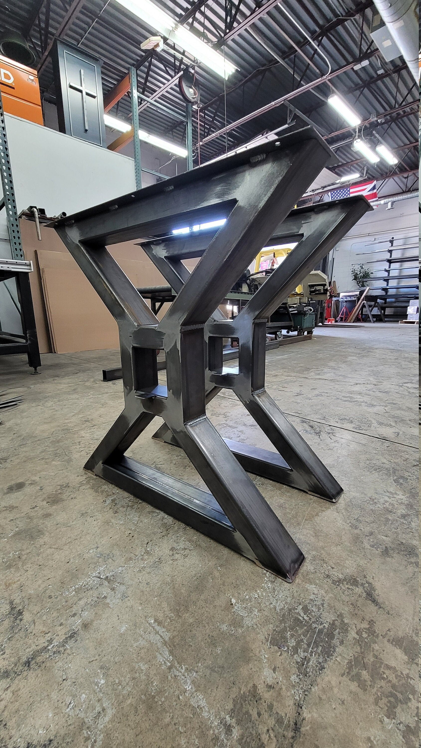 X-Frame Center Beam Steel Table Legs 3"x2" Steel Rectangle Tubing