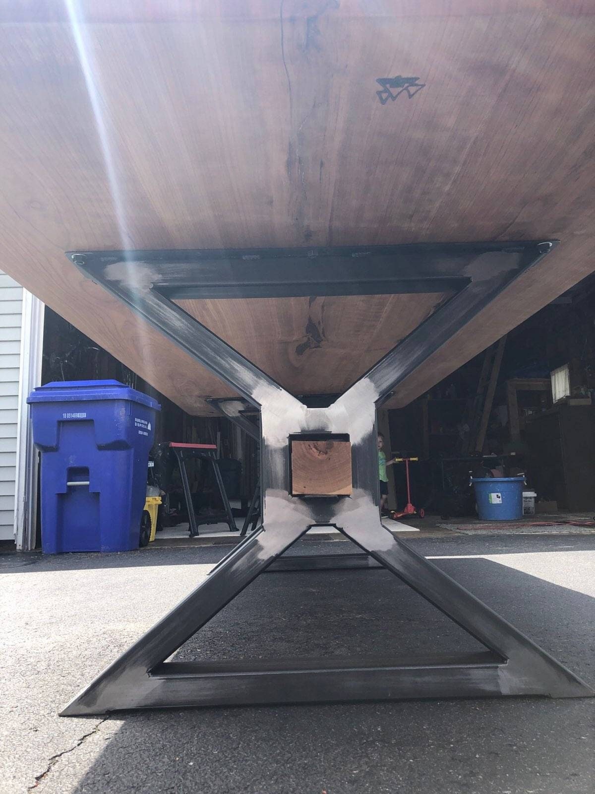 X-Frame Center Beam Steel Table Legs 3"x2" Steel Rectangle Tubing
