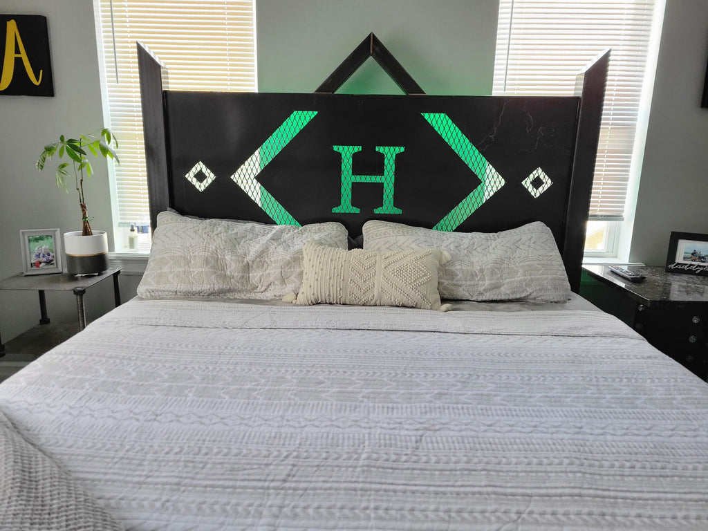 King Size Monogram Steel Bedframe And Headboard