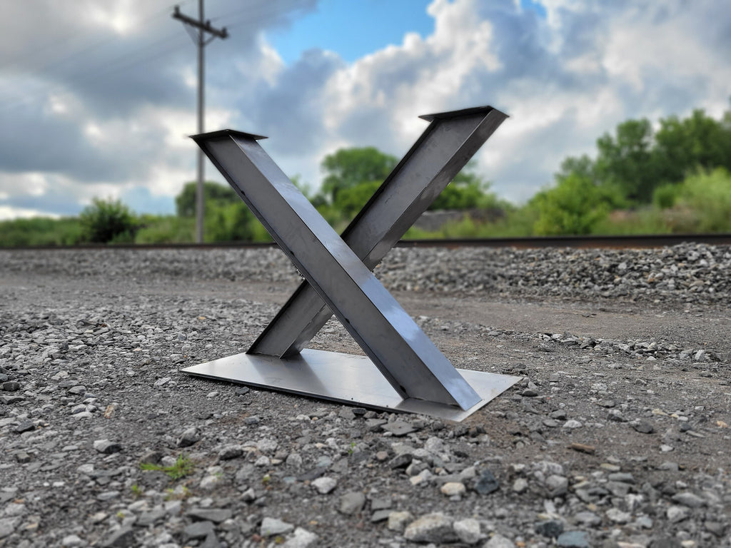 Heavy Industrial I Beam X Pedestal Base