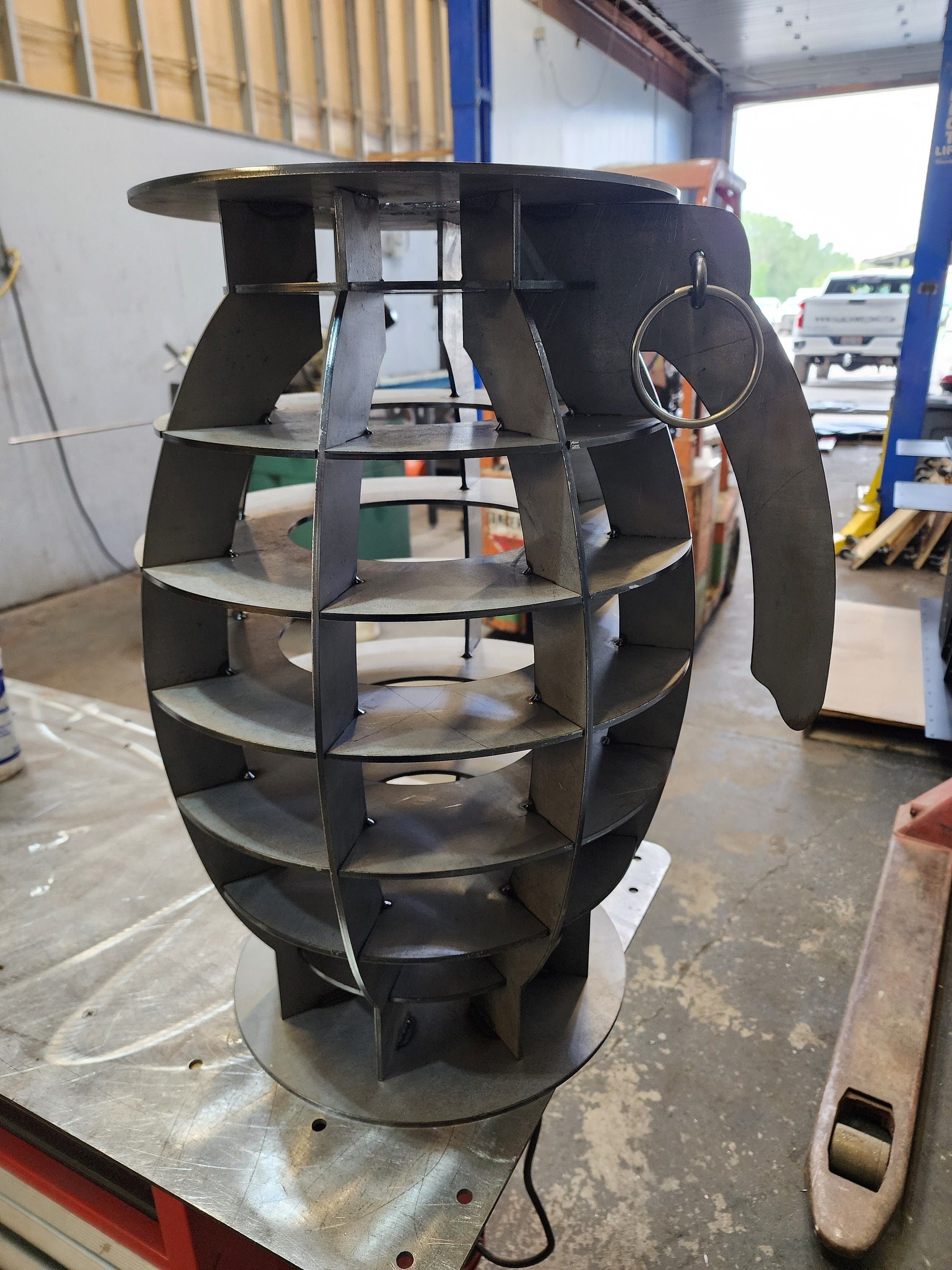 Customizable Metal Grenade Stool or End Table