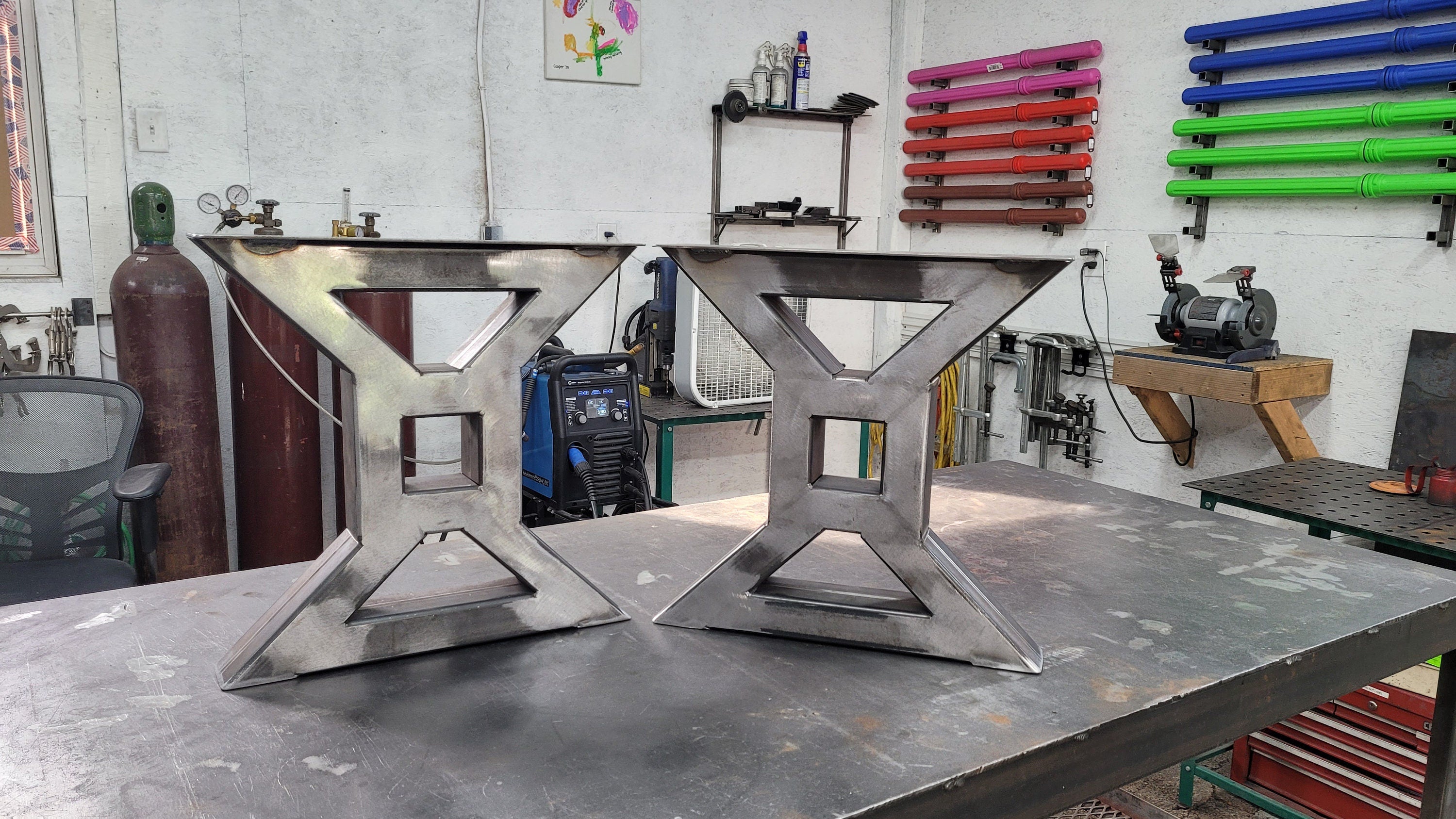 X-Frame Center Beam Steel Table Legs 3"x2" Steel Rectangle Tubing