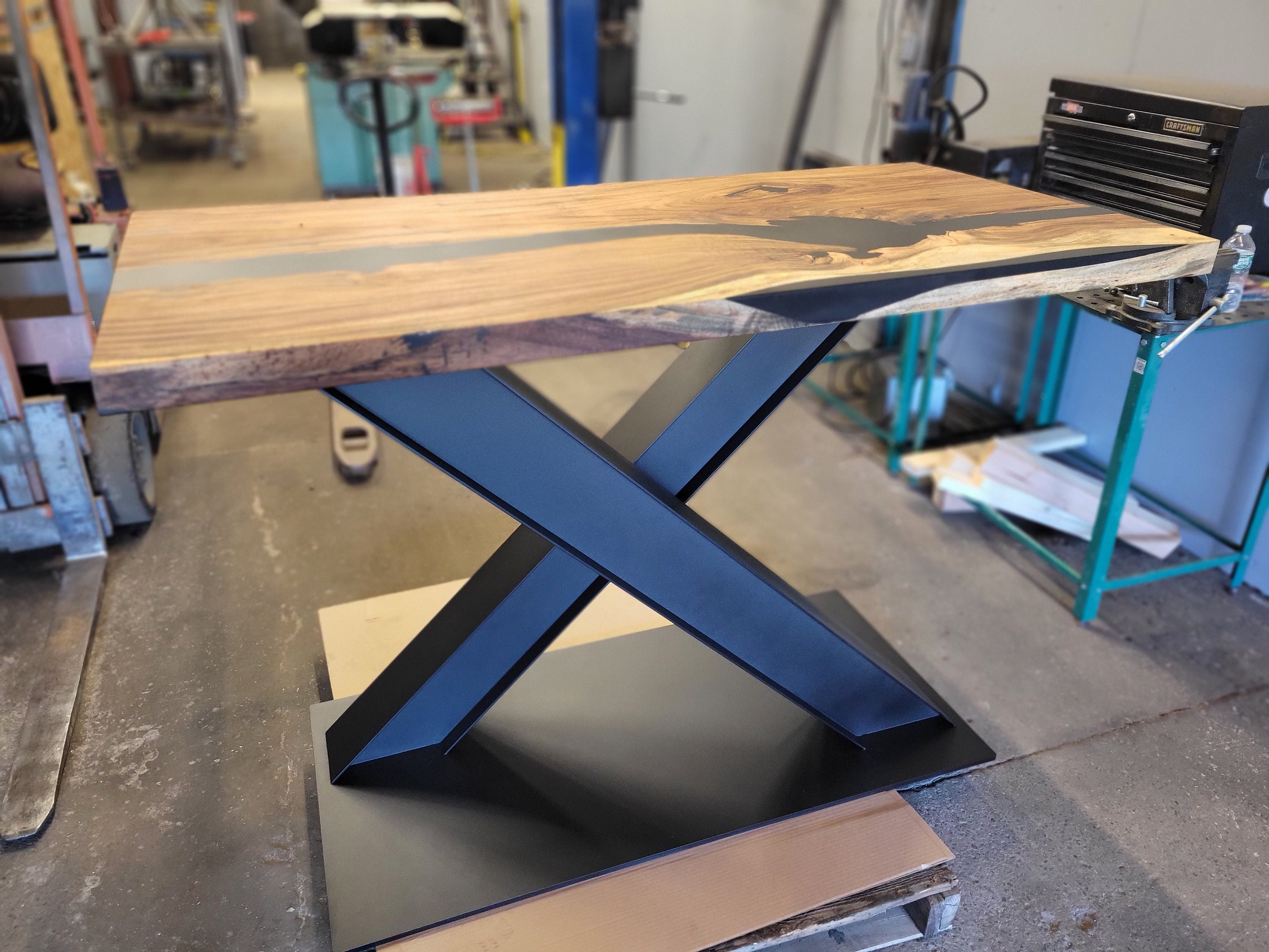 Heavy Industrial I Beam X Pedestal Base