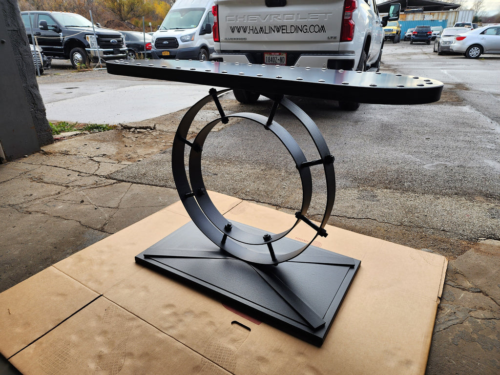 Industrial Ring Console or Entry Table