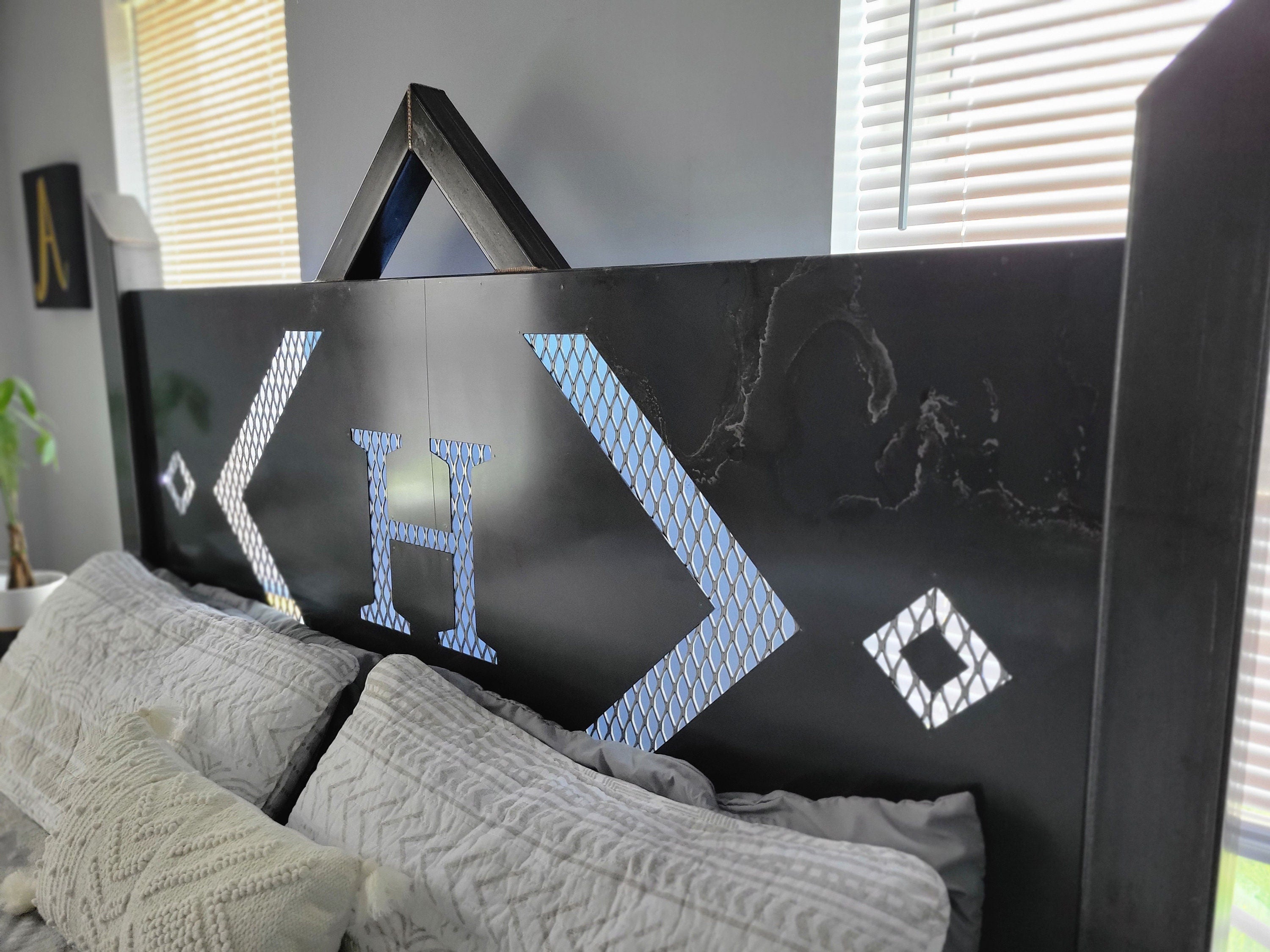 King Size Monogram Steel Bedframe And Headboard