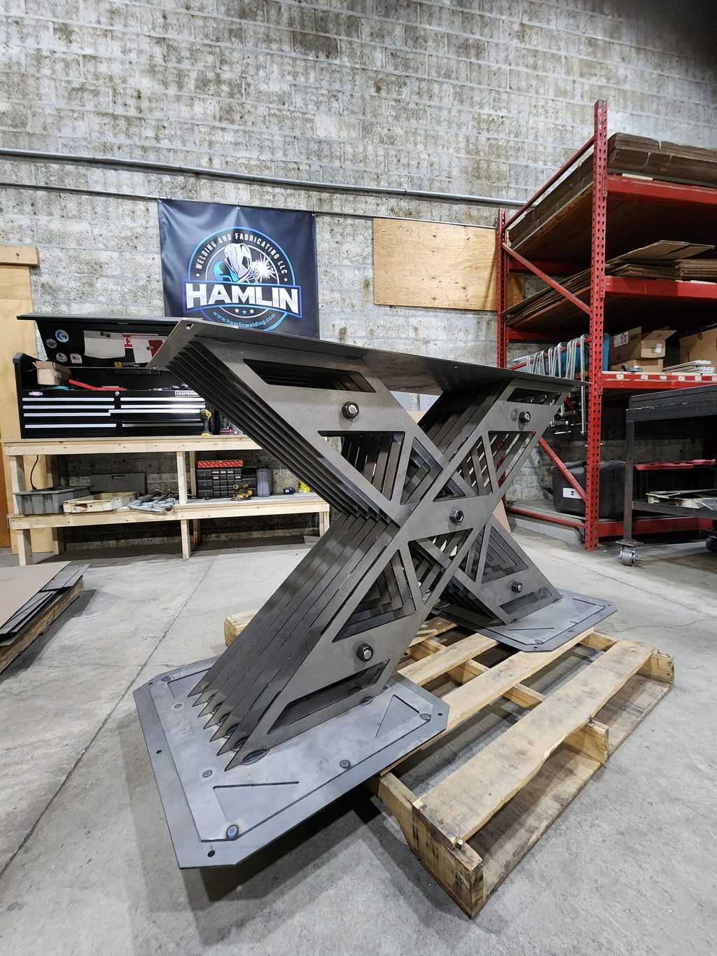 X-Frame Modern Industrial Style Table Base (Counter Height Or Dining Height)