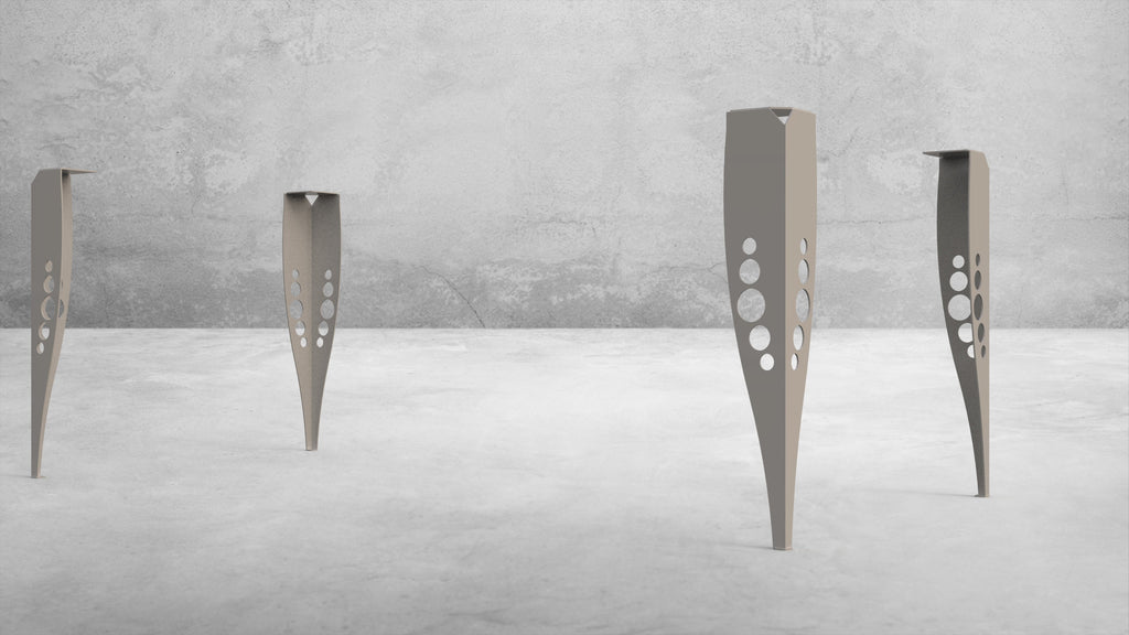 Bomber Style Steel Table Legs - Set Of 4