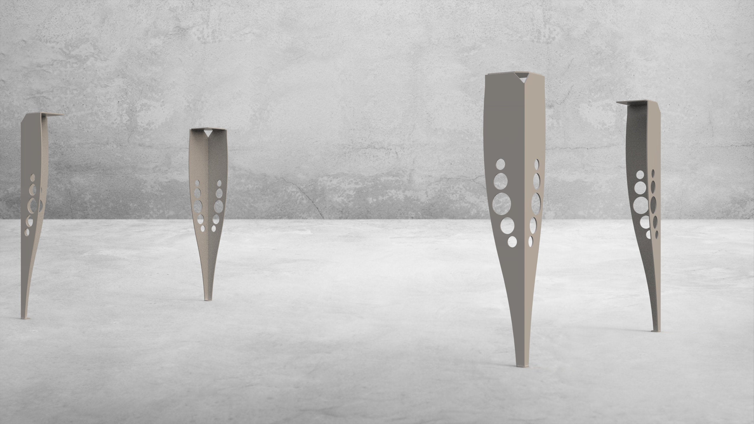 Bomber Style Steel Table Legs - Set Of 4