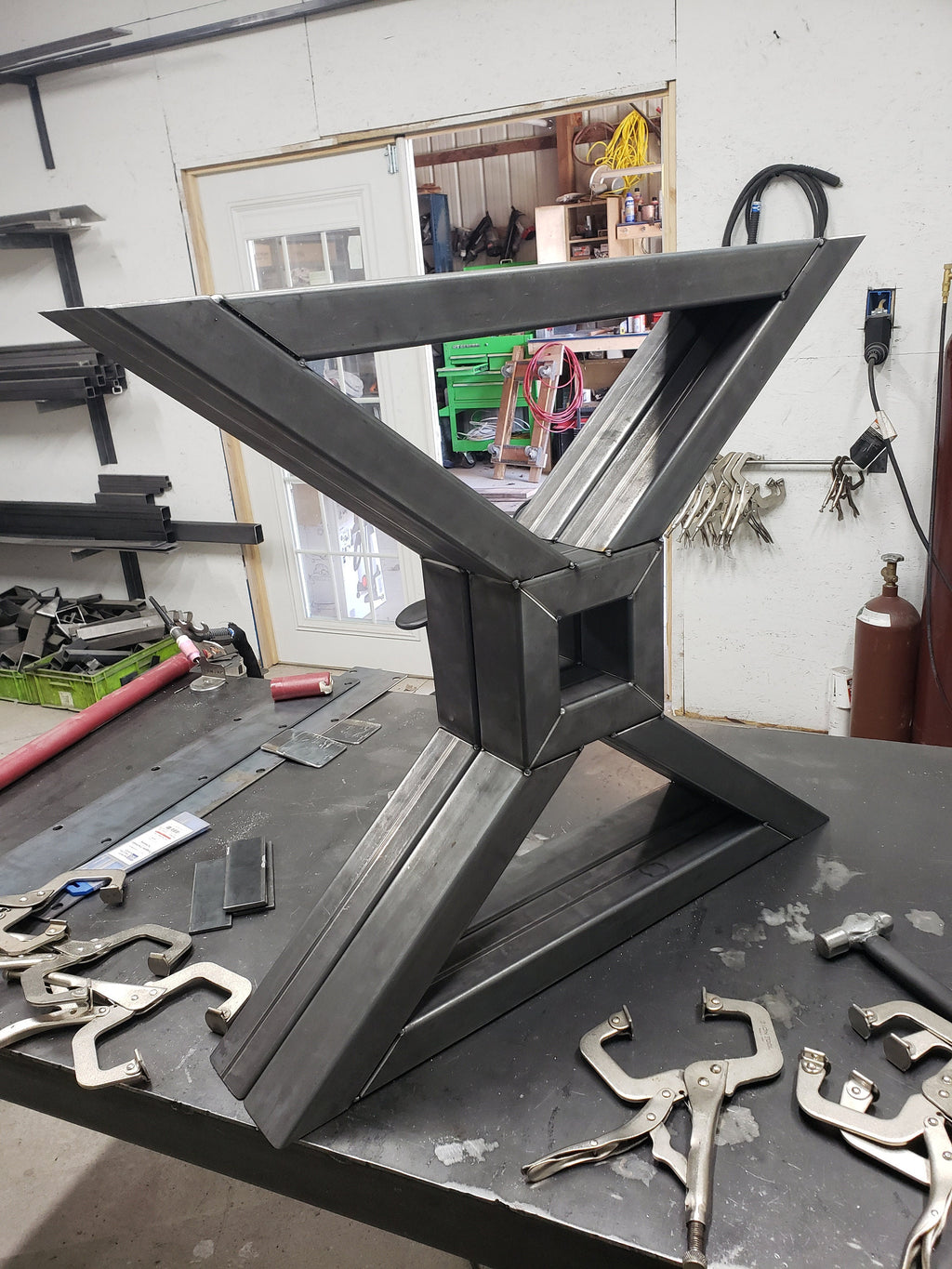 X-Frame Center Beam Steel Table Legs 3"x2" Steel Rectangle Tubing