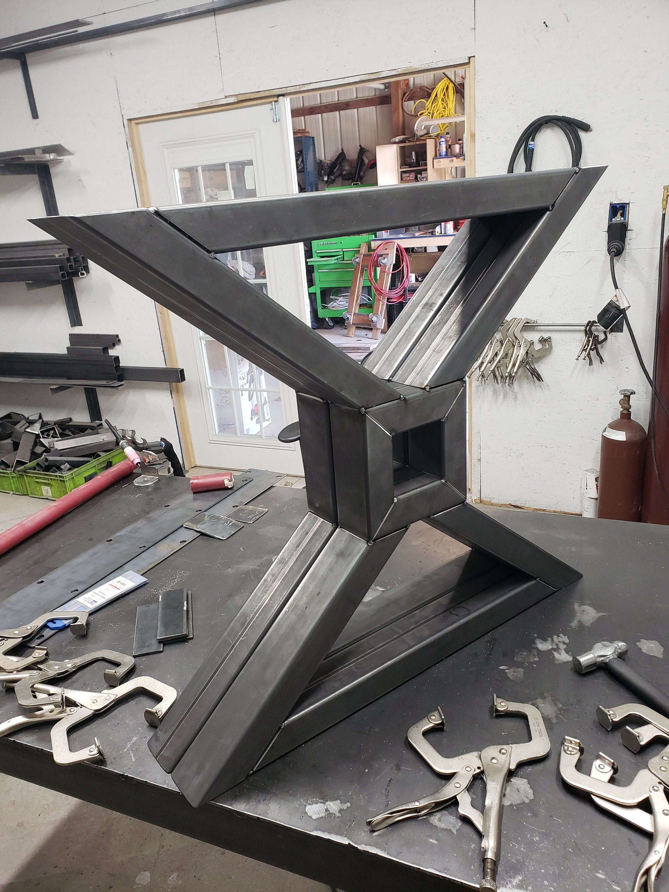 X-Frame Center Beam Steel Table Legs 3"x2" Steel Rectangle Tubing