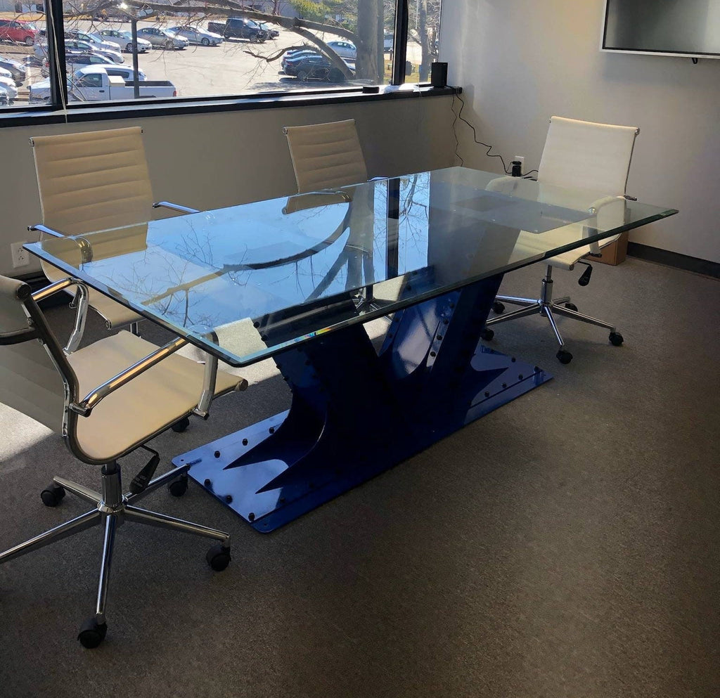 V Shape Industrial I-Beam Style Steel Table Base 58" Long x 30" Wide x 28" Tall *Made To Order*