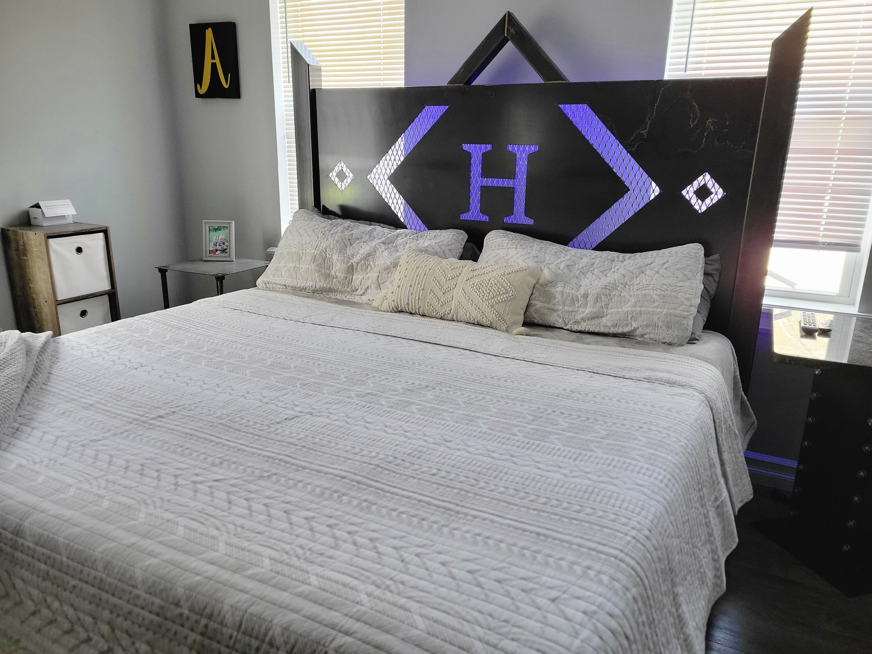 King Size Monogram Steel Bedframe And Headboard