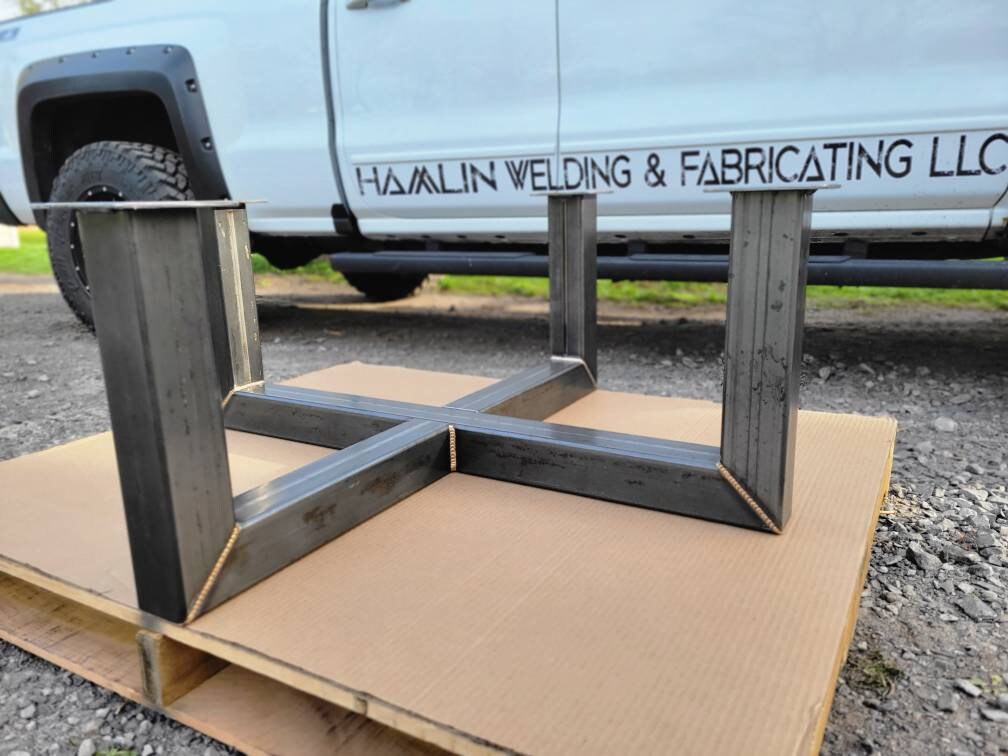 Cross Pedestal Base - 3"x3" Steel Tubing