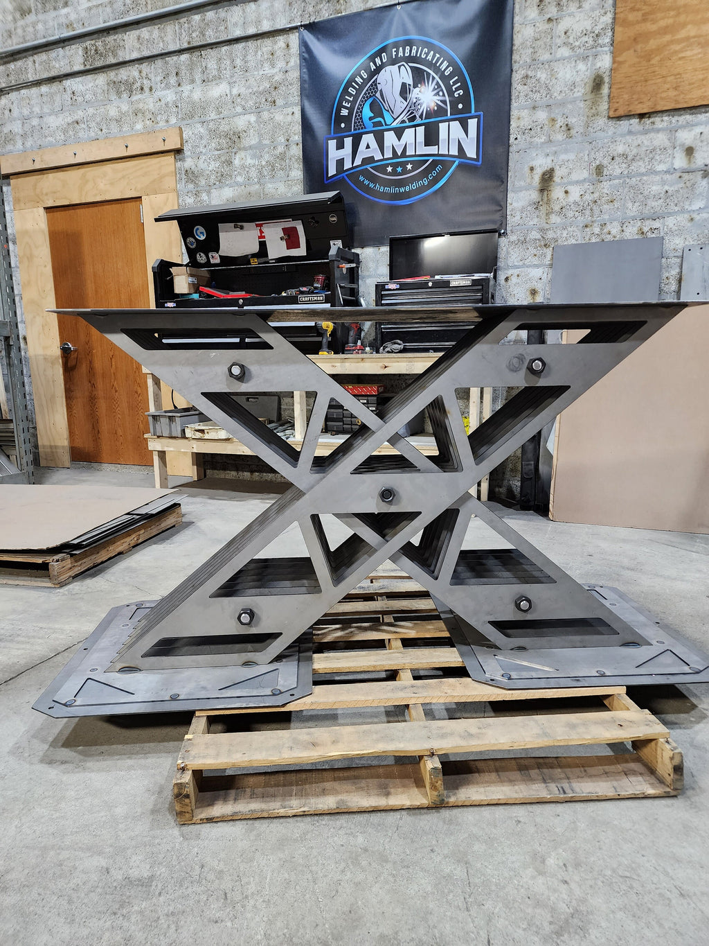 X-Frame Modern Industrial Style Table Base (Counter Height Or Dining Height)
