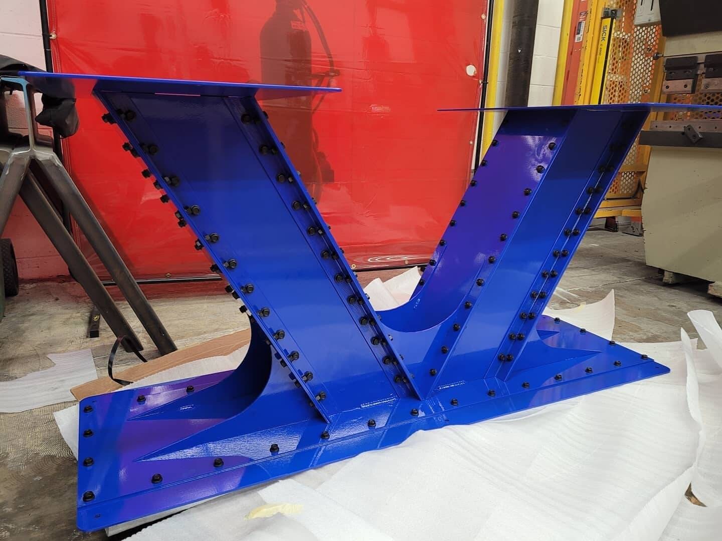 V Shape Industrial I-Beam Style Steel Table Base 58" Long x 30" Wide x 28" Tall *Made To Order*