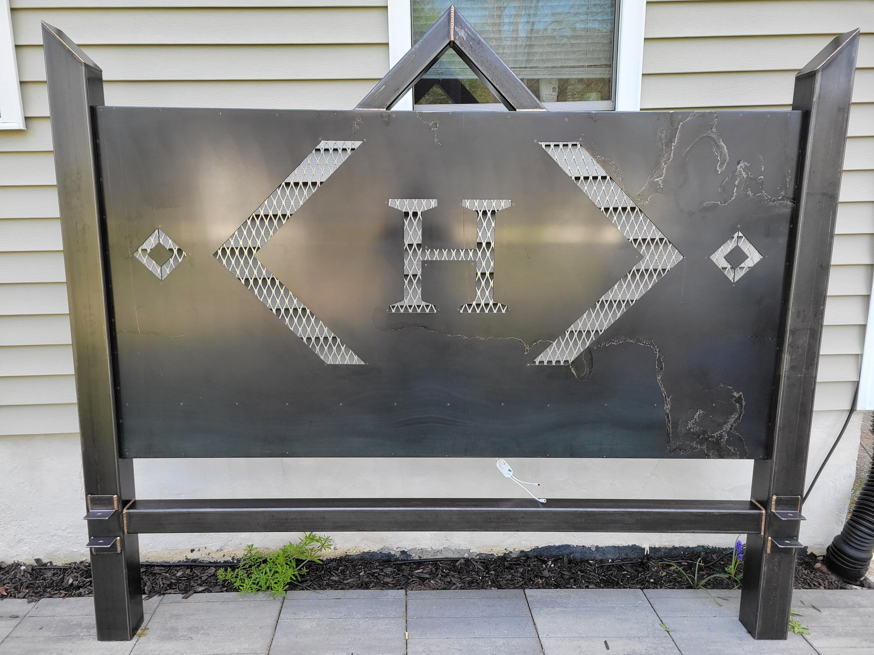 King Size Monogram Steel Bedframe And Headboard