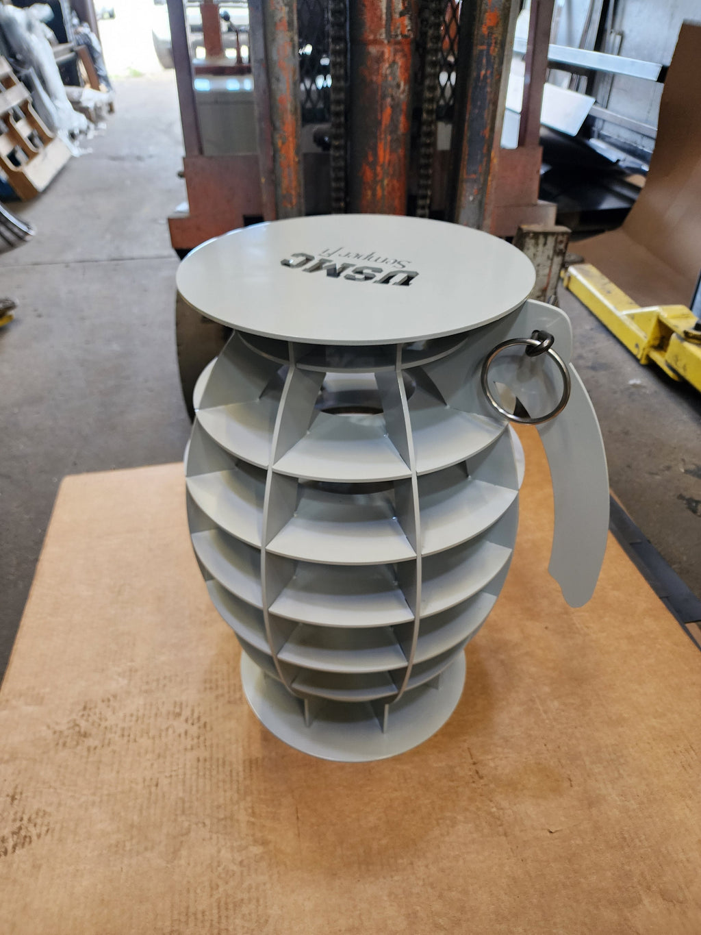 Customizable Metal Grenade Stool or End Table
