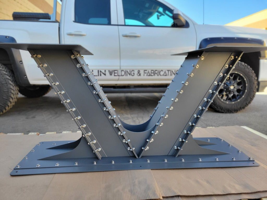V Shape Industrial I-Beam Style Steel Table Base 58" Long x 30" Wide x 28" Tall *Made To Order*